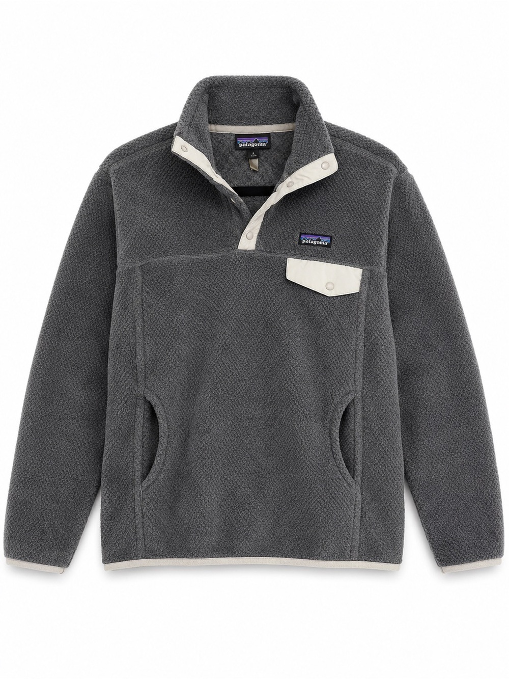 Patagonia Re-Tool Snap-T Fleece Pullover Womens M Grey Birch White 25442 FA17